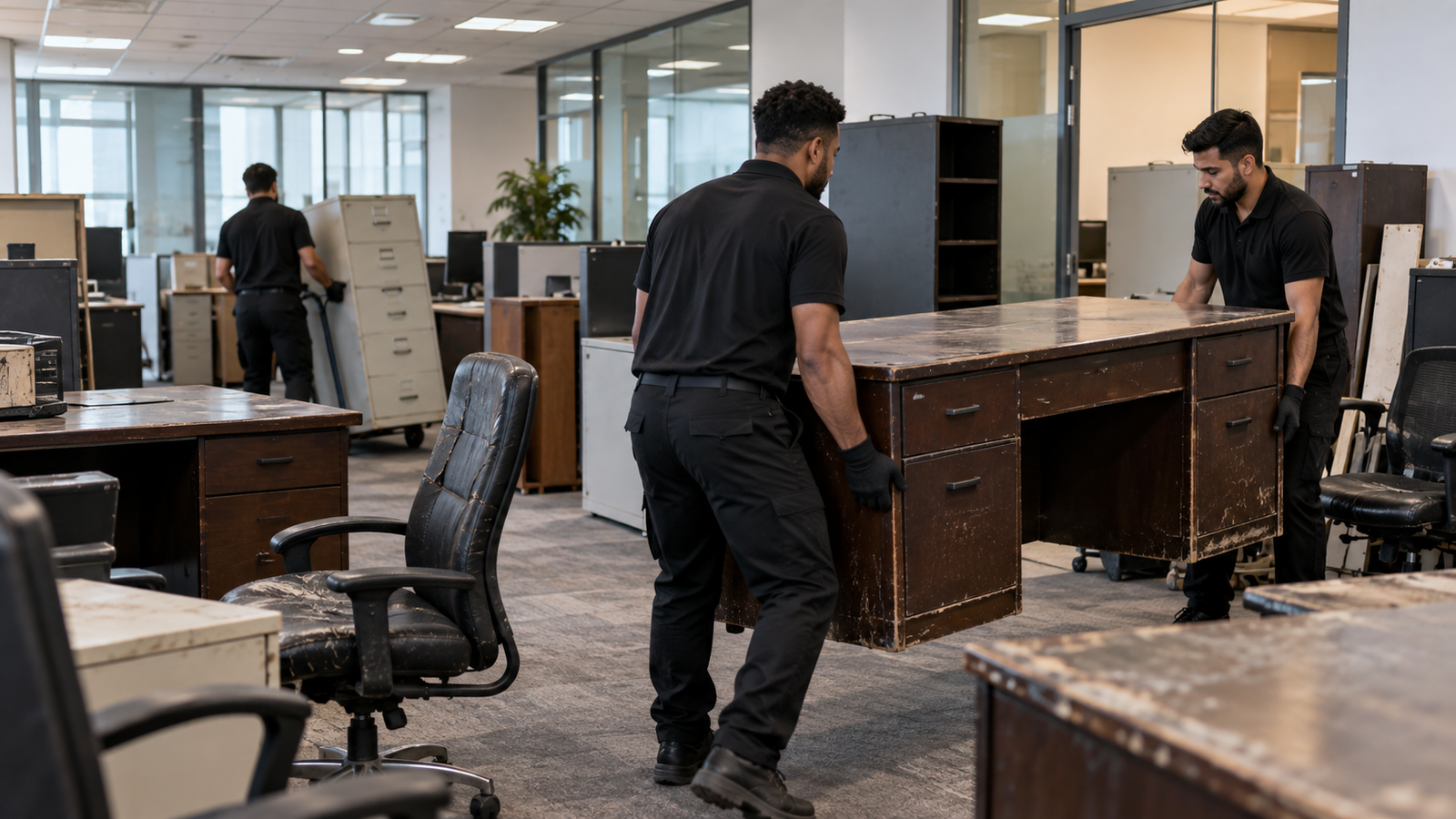 Commercial workspace furniture removal