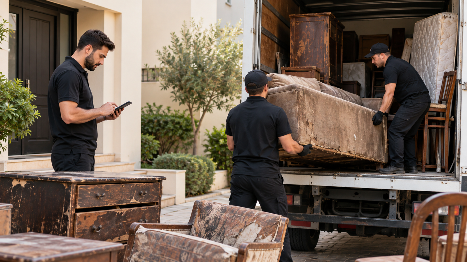 Junk removal pickup and loading