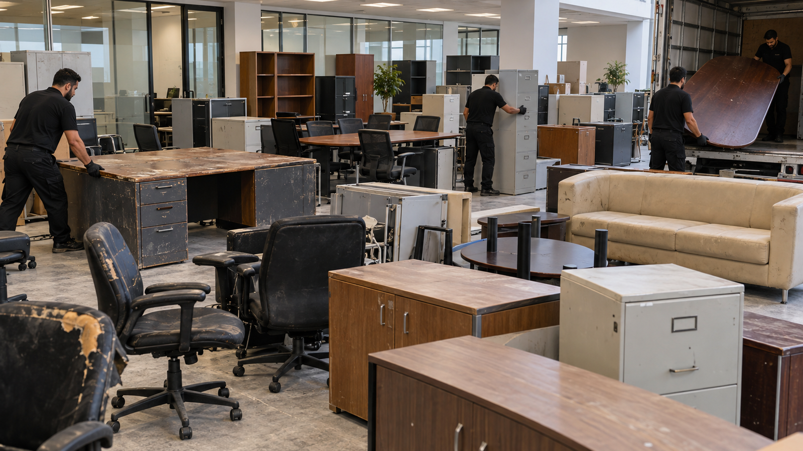 Office furniture items removal