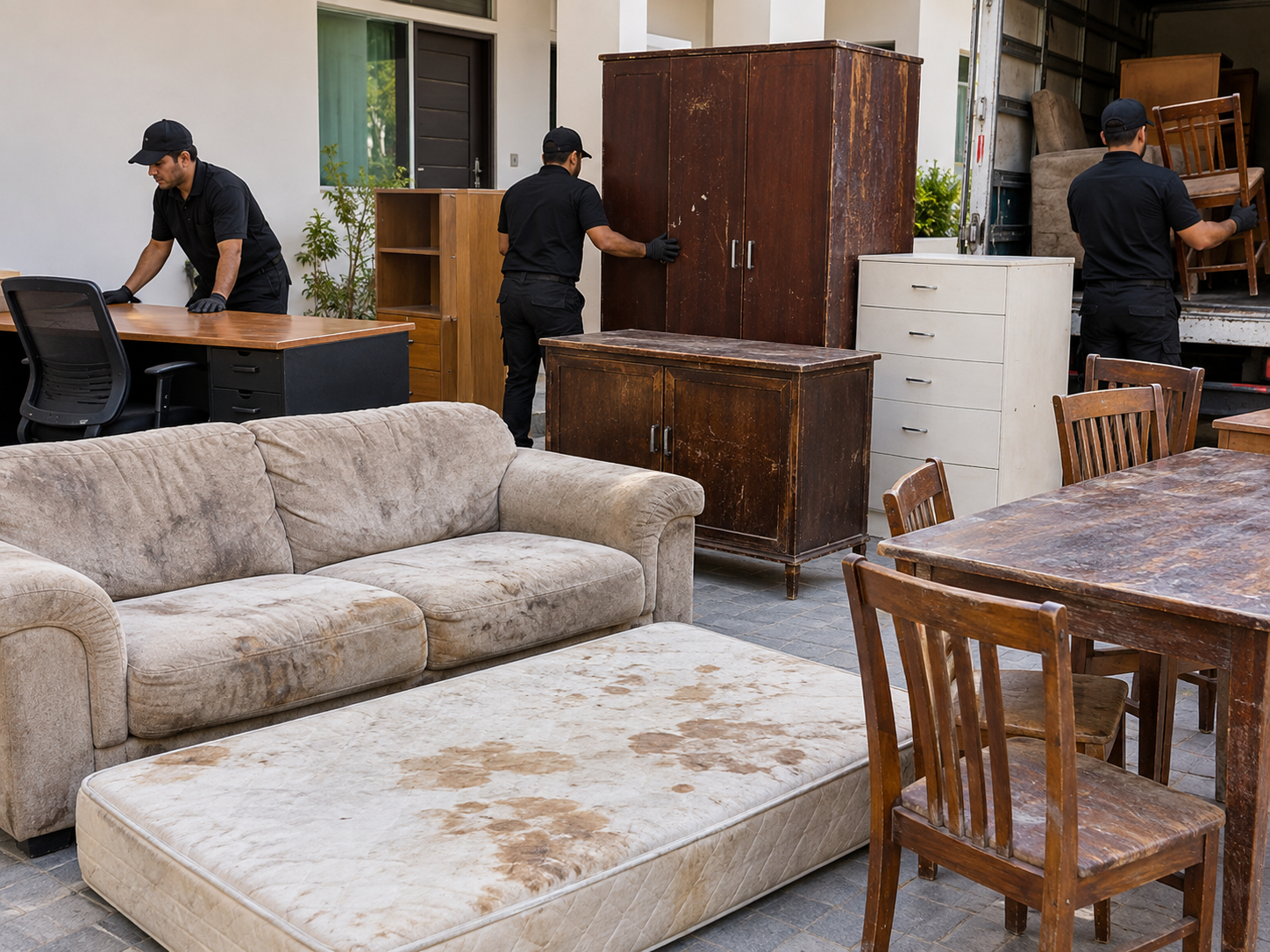 Old furniture pickup and loading